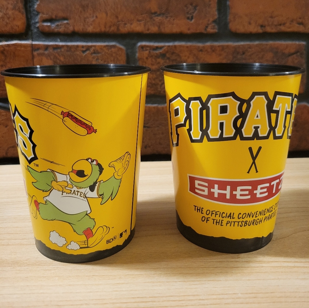 Pair of Pittsburgh Pirates / Sheetz Collectible Plastic Cups